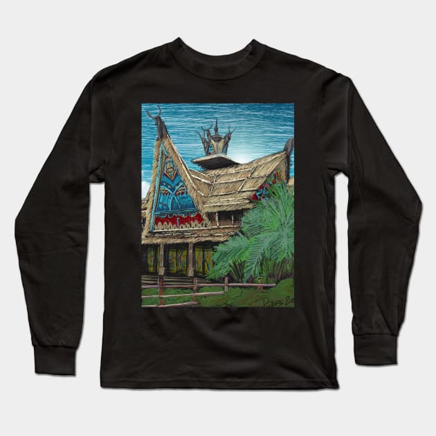 Tiki Sketch: Tokyo Tiki Long Sleeve T-Shirt by Dizwire